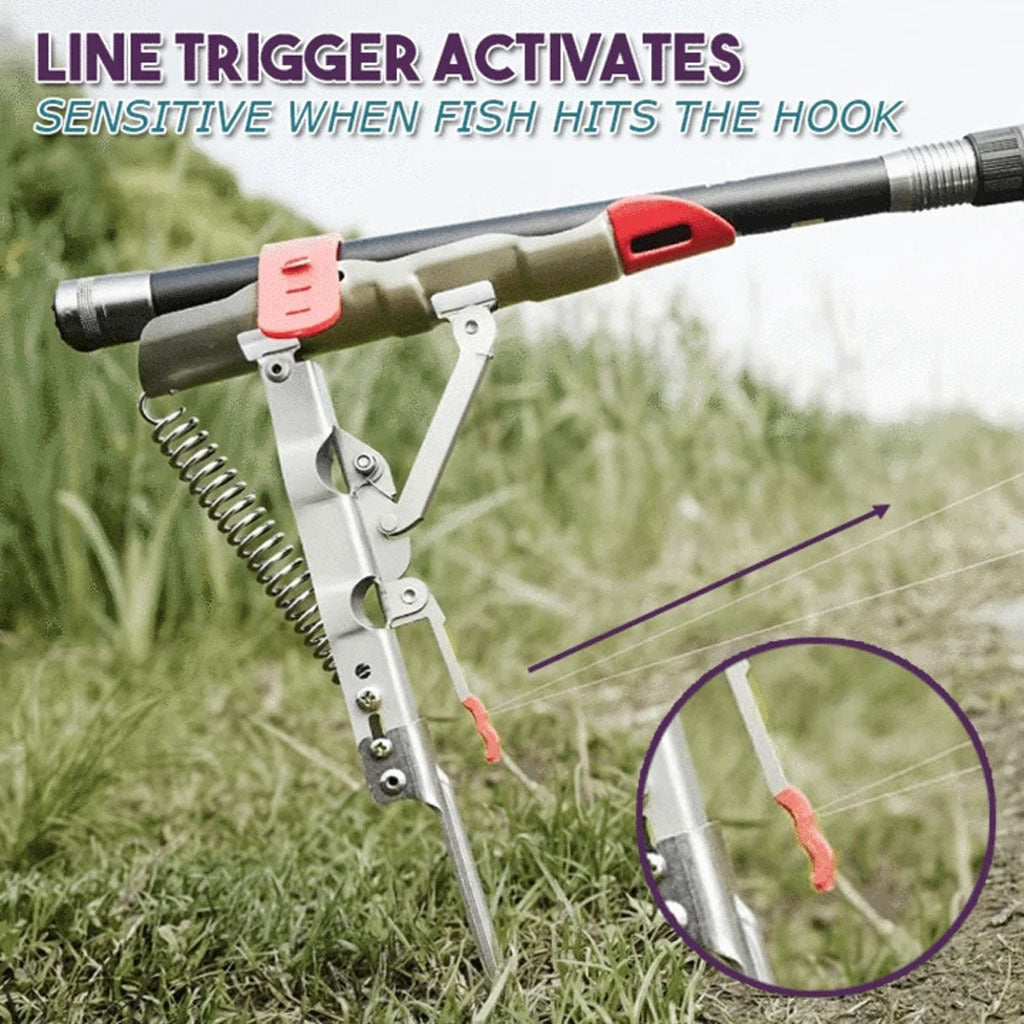 Automatic Deploy Fishing Rod Holder | High Sensitivity Dual Spring Activation | Set Hook Automatically